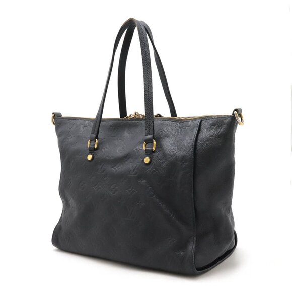 LOUIS VUITTON Navy Monogram Leather Tote Bag - Picture 3 of 9